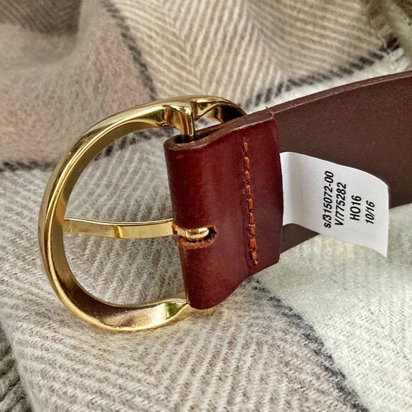 Banana Republic Chestnut Leather Belt | Timeless 90s Minimalist Fall Essential - Picture 9 of 15